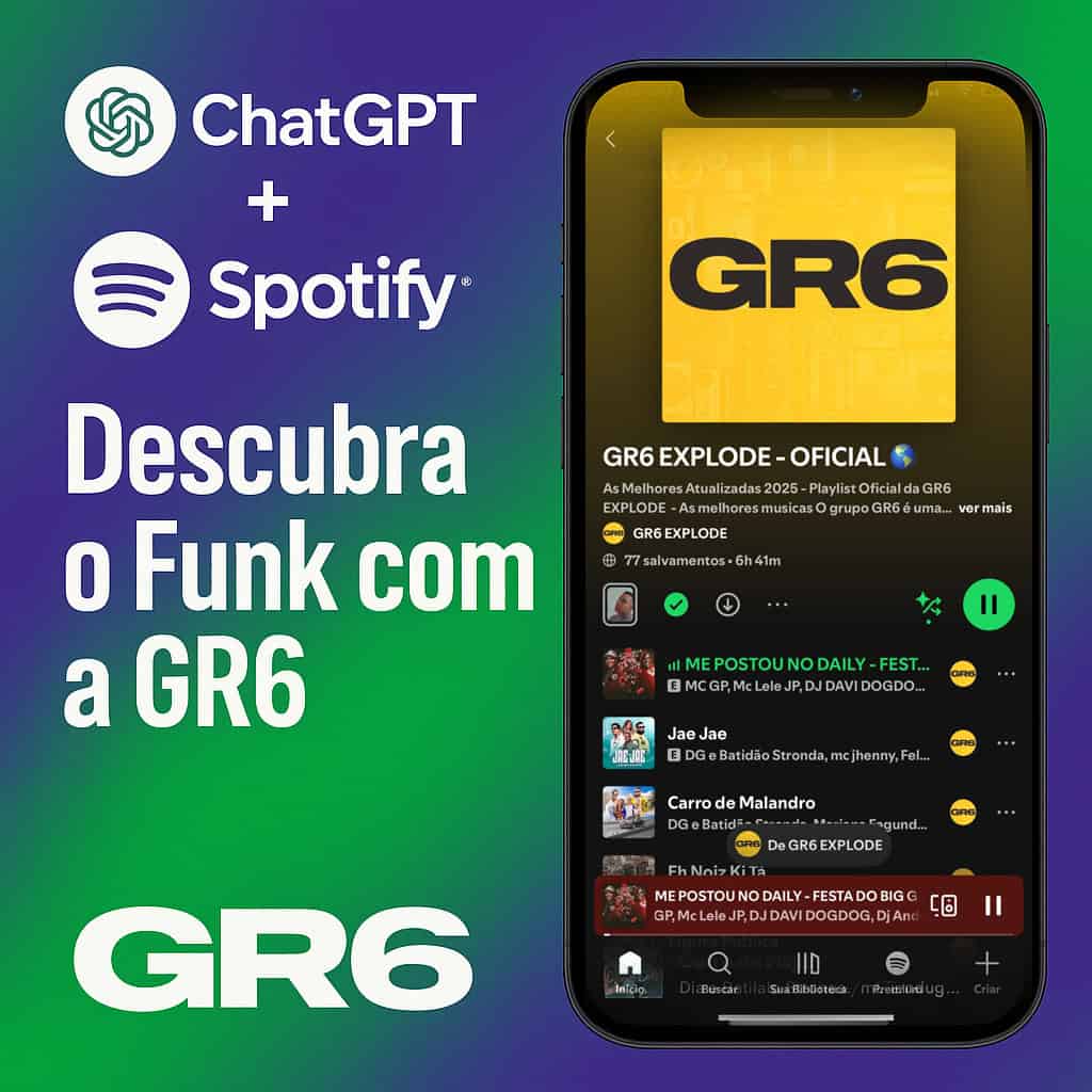 ChatGPT e Spotify se unem para revolucionar a descoberta musical, e o funk ganha ainda mais destaque com as playlists