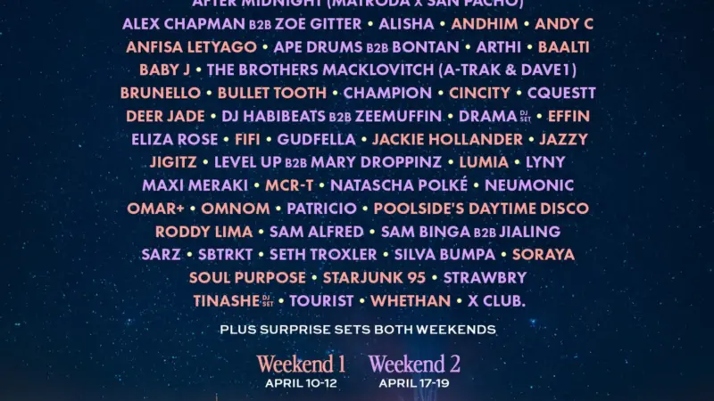 Coachella 2026 revela atrações do Do Lab e Quasar com fortes nomes da cena eletrônica