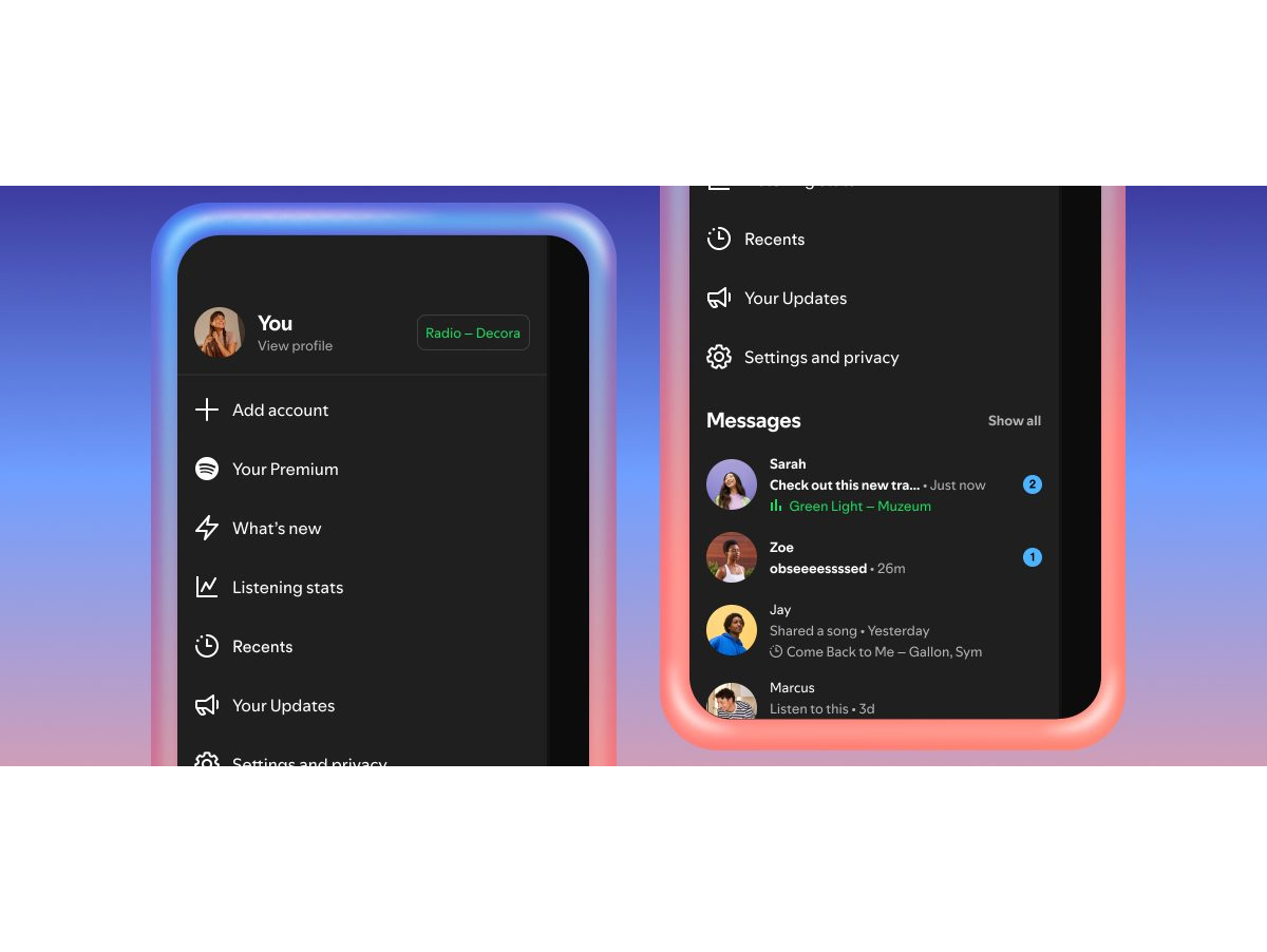 Spotify introduz indicadores de “atividade de escuta” e botão “solicitar Jam” nas mensagens