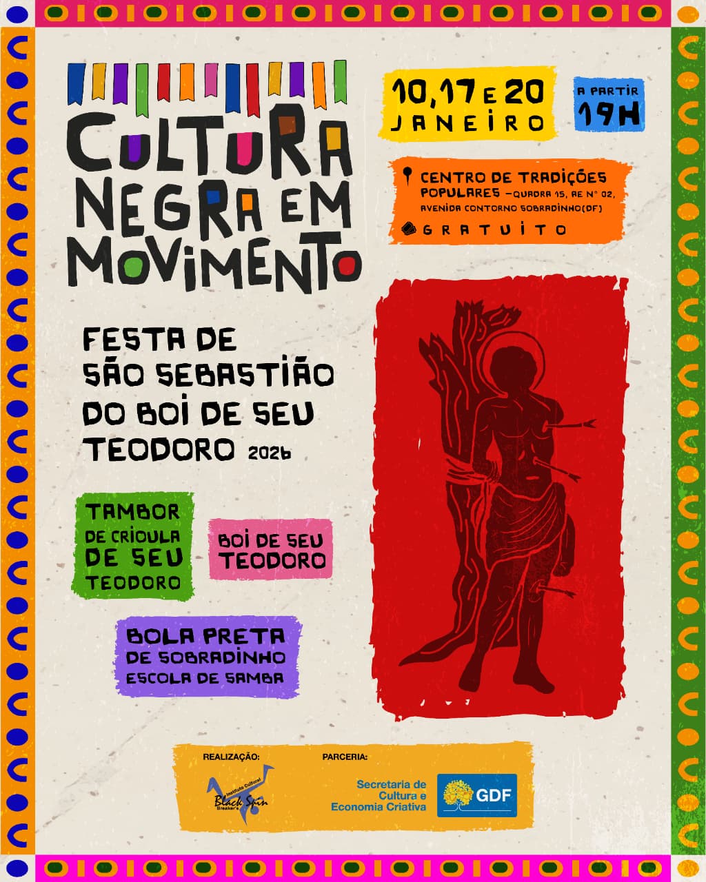 Festa de São Sebastião reúne tradição e cultura negra em Sobradinho