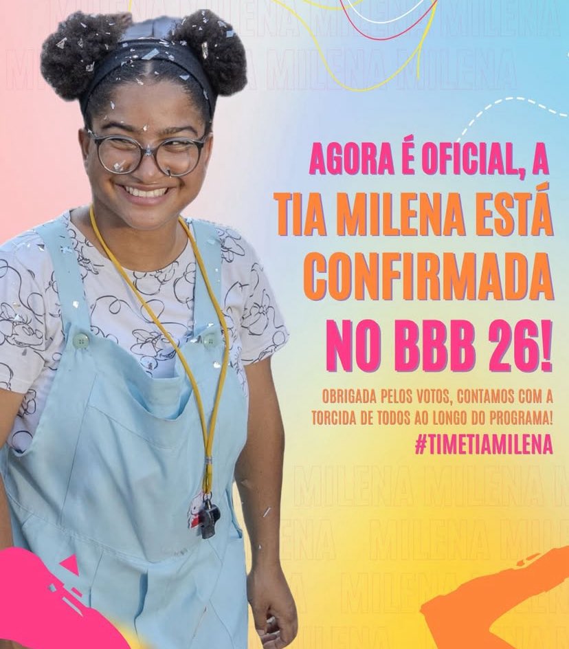 Perfis de Milena no BBB 26 alteram hashtag após dupla interpretação
