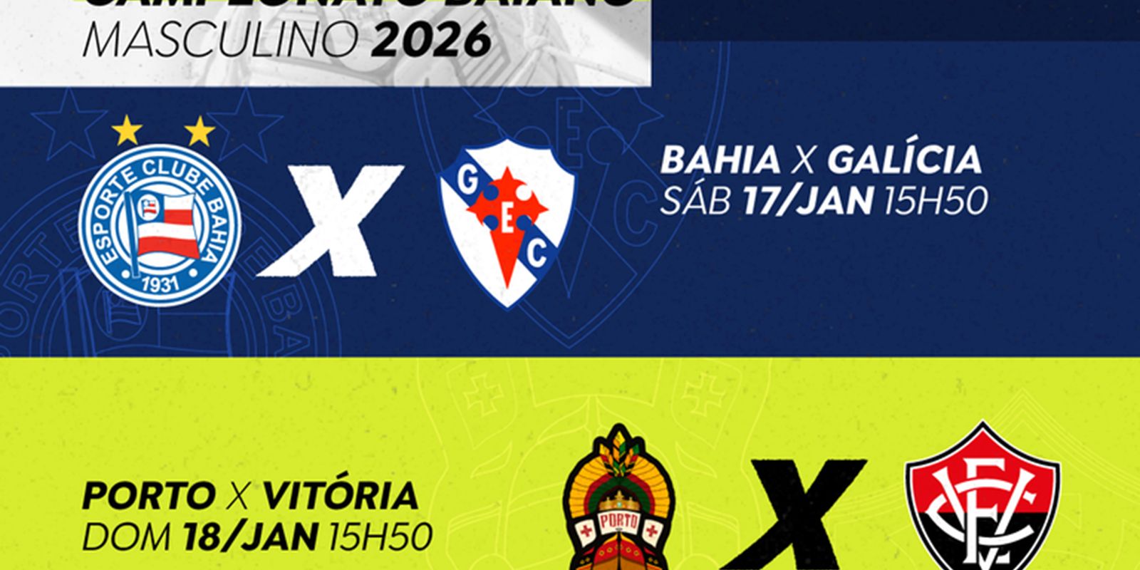 TV Brasil transmite dois jogos da terceira rodada do Campeonato Baiano 2026