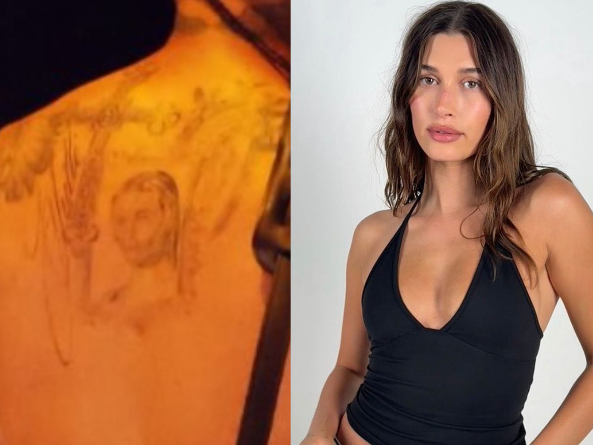 Justin Bieber exibe tatuagem do rosto de Hailey Bieber nas costas durante Grammy 2026