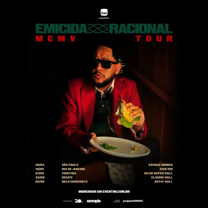 Emicida anuncia turnê do álbum “Emicida Racional Vol. 2 – Mesmas Cores & Mesmos Valores”