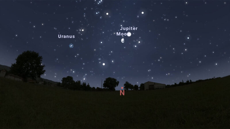 Lua se aproxima de Júpiter em conjunção visível esta noite