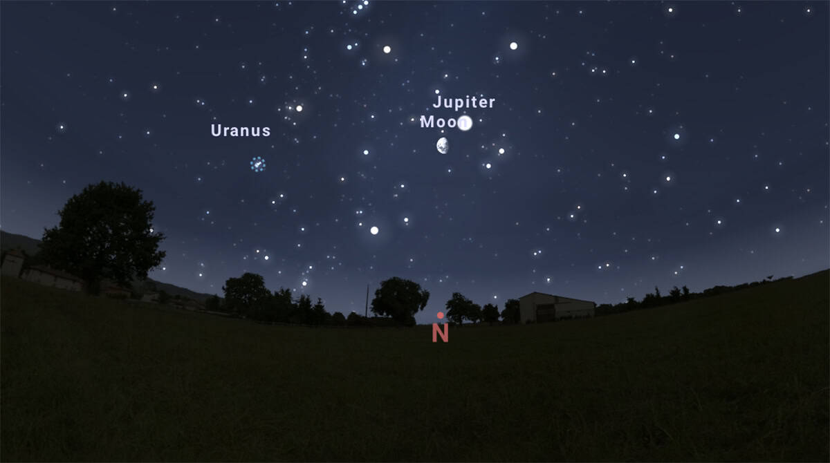 Lua se aproxima de Júpiter em conjunção visível esta noite