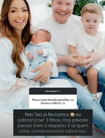 Gabi Luthai fala sobre desejo por mais filhos e relata os desafios do pós-parto