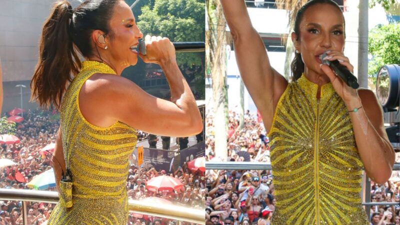 Ivete Sangalo anima megabloco no Rio e encena ‘mordida’ em repórter