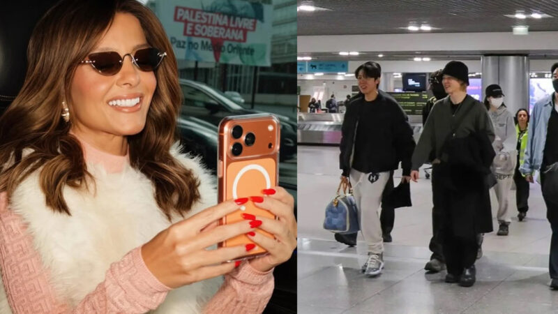 Maiara se depara com BTS em Portugal e admite surpresa com reação dos fãs