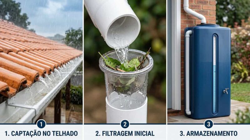 Captação de água da chuva no telhado reduz a conta de água de forma simples