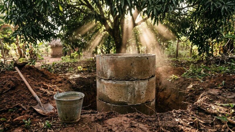 Caixa d’água subterrânea feita com anéis de concreto reciclados ganha espaço como solução prática