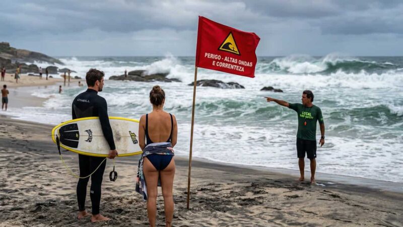 Praias conhecidas por ondas gigantes e riscos extremos atraem surfistas experientes