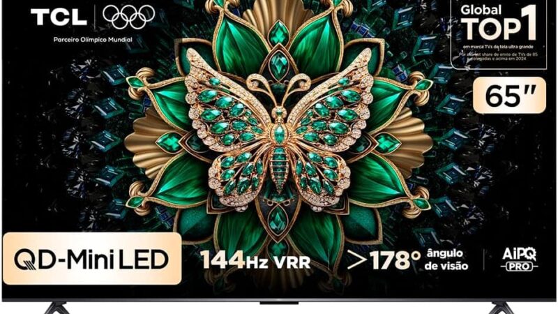 Smart TV TCL 65” QLED Mini LED 4K aparece em promoção na Amazon