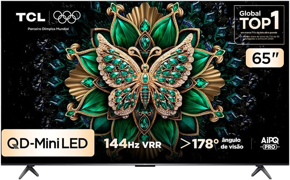 Smart TV TCL 65” QLED Mini LED 4K aparece em promoção na Amazon