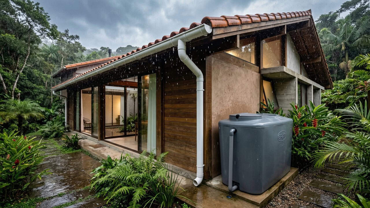 Captação de água da chuva no telhado reduz a conta de água de forma simples
