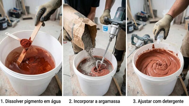 Como pigmentar argamassa para renovar pisos e paredes sem pintar