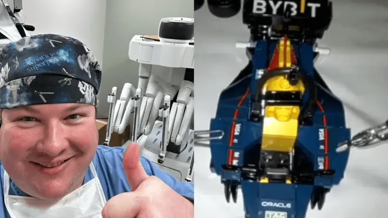 Cirurgião dos EUA viraliza ao usar robô Da Vinci para montar LEGO durante treinos