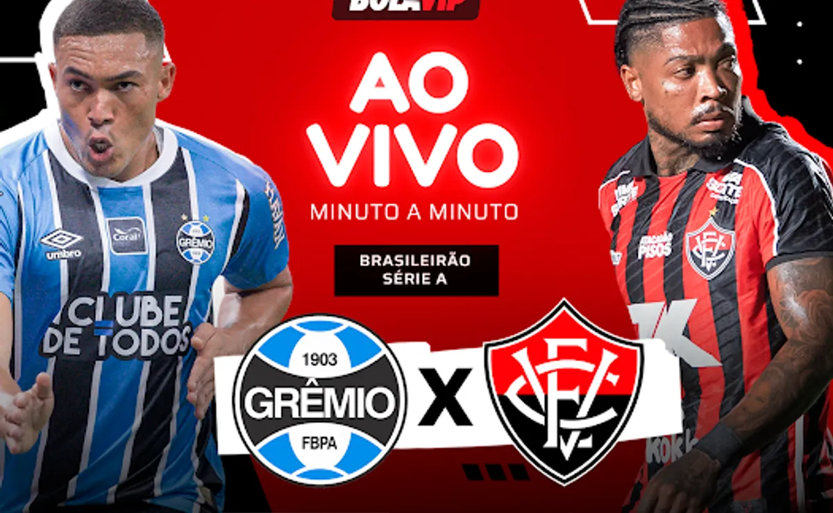 Grêmio e Vitória se enfrentam na Arena do Grêmio pelo Brasileirão; primeiro tempo em andamento