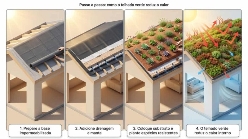 Telhado verde simples: solução acessível para reduzir o calor e melhorar o conforto em casa