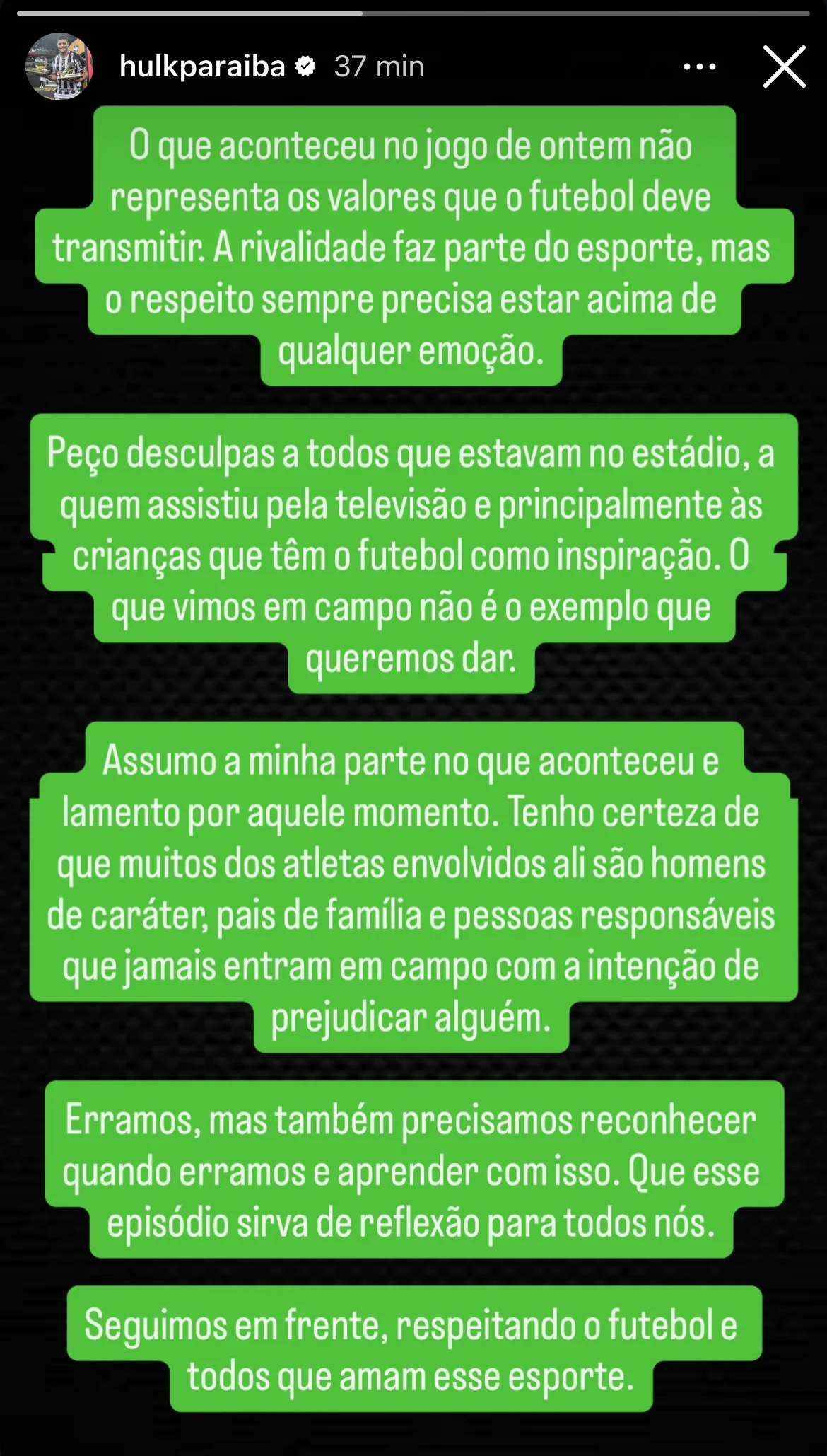 Hulk pede desculpas por tumulto na final do Campeonato Mineiro