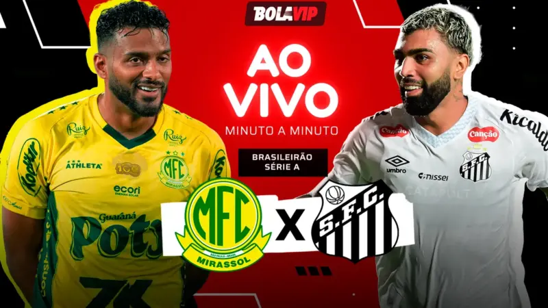 Mirassol x Santos AO VIVO — 2 x 0; Gabigol diminui o placar pelo Brasileirão 2026