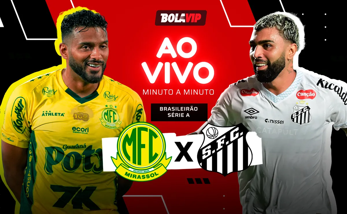 Mirassol x Santos AO VIVO — 2 x 0; Gabigol diminui o placar pelo Brasileirão 2026