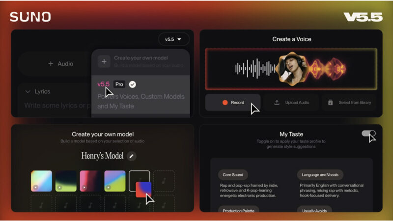 Suno lança v5.5 com uso de voz própria e modelos personalizados para criação musical com IA