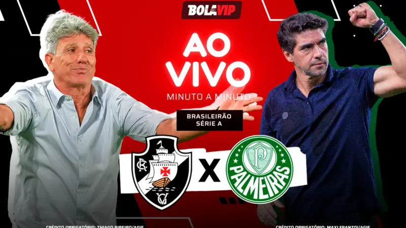 Vasco x Palmeiras AO VIVO — 0 x 1; segundo tempo em andamento