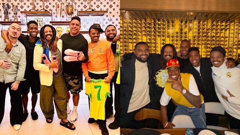 Vini Jr. recebe família Marley e Ronaldo Fenômeno em encontro em Madri