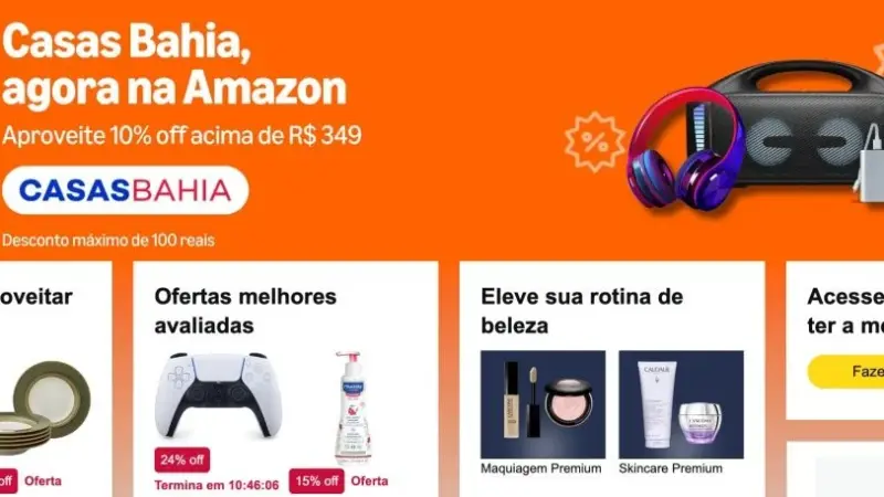 Casas Bahia inicia vendas pelo marketplace da Amazon Brasil