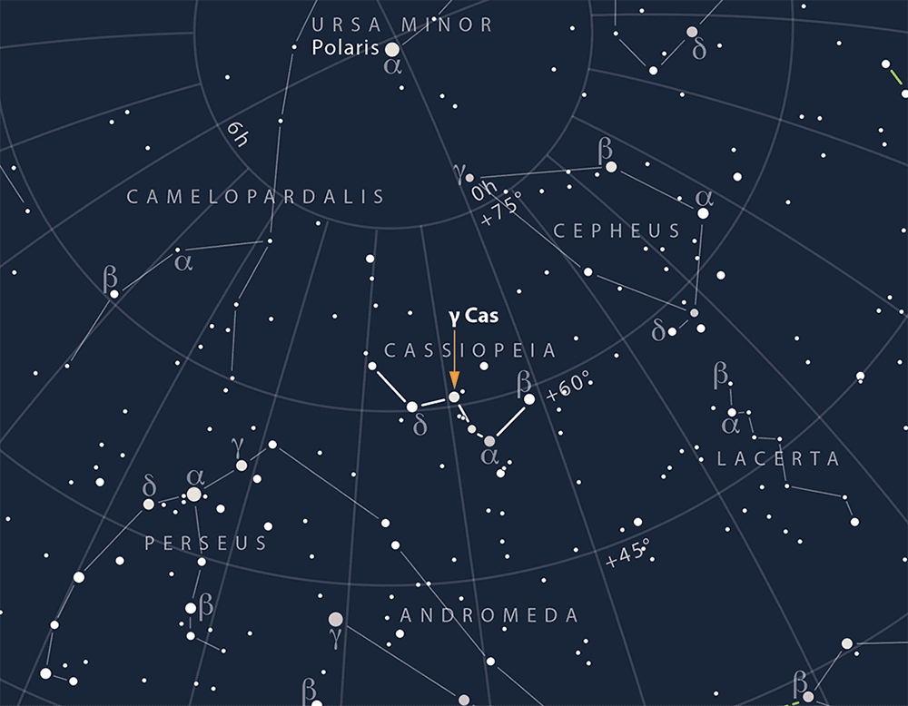 Mistério sobre origem dos raios X da estrela γ‑Cas é resolvido após mais de 50 anos