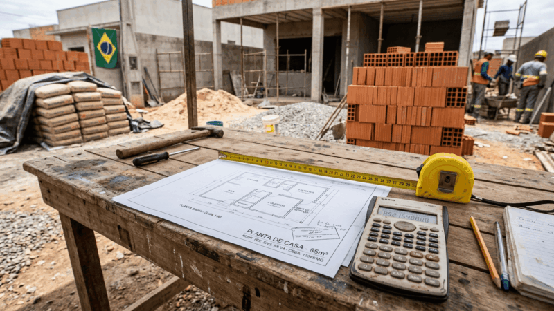 Quanto custa levantar uma casa de 85 m² no Brasil em 2026