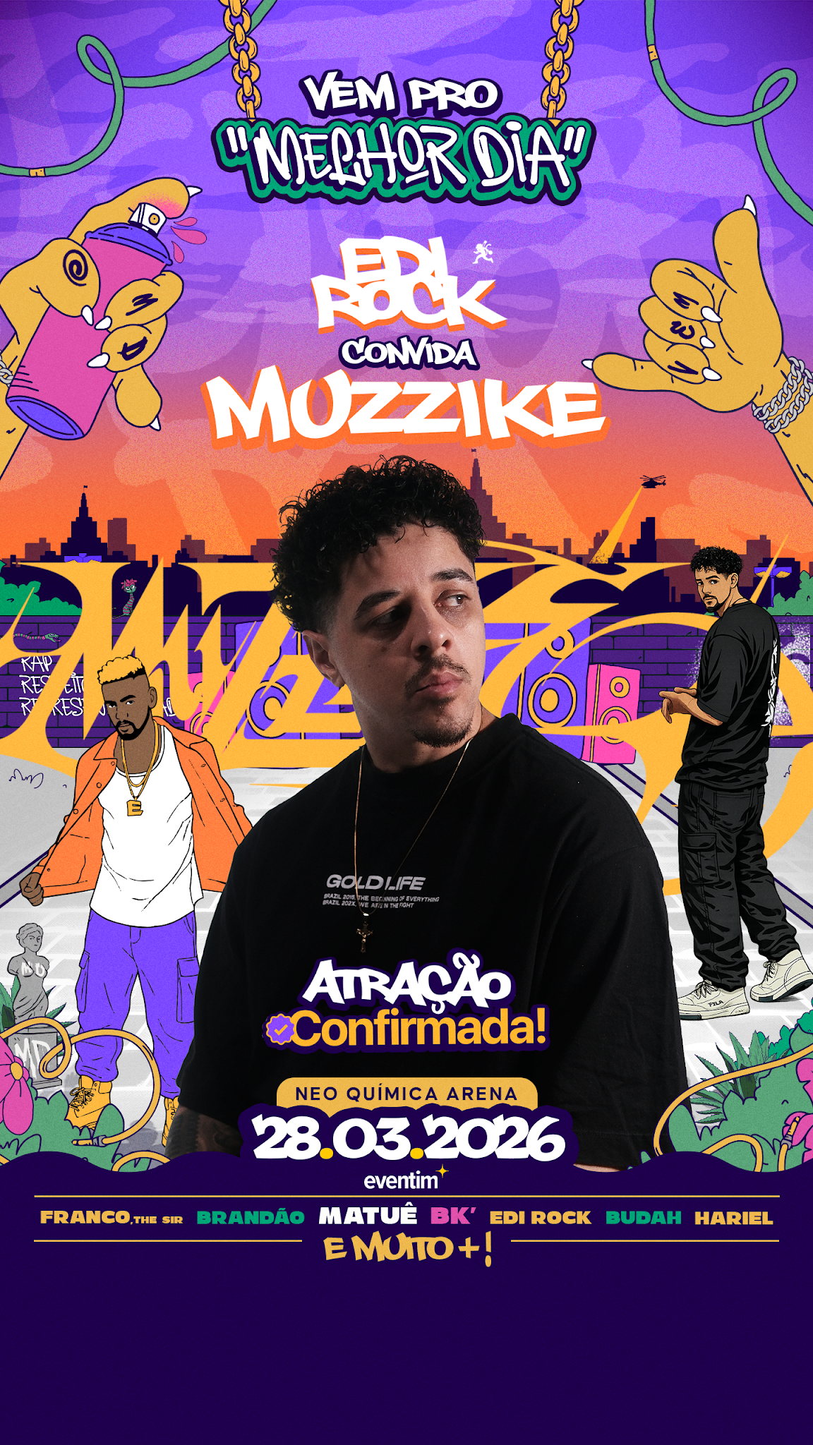 Muzzike será convidado de Edi Rock no Festival Melhor Dia em São Paulo