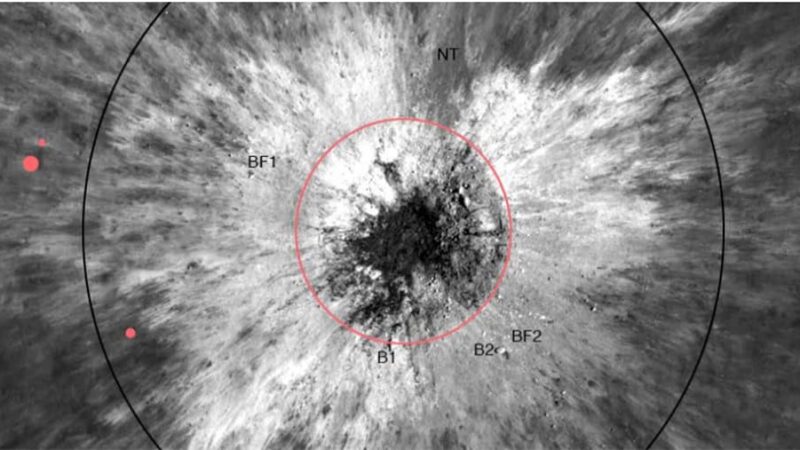 NASA identifica cratera lunar recém-formada de 225 metros