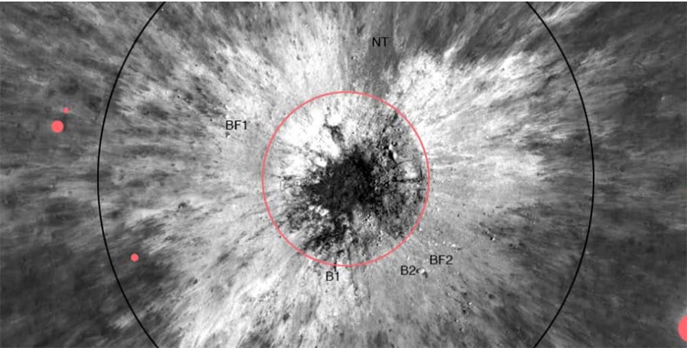 NASA identifica cratera lunar recém-formada de 225 metros