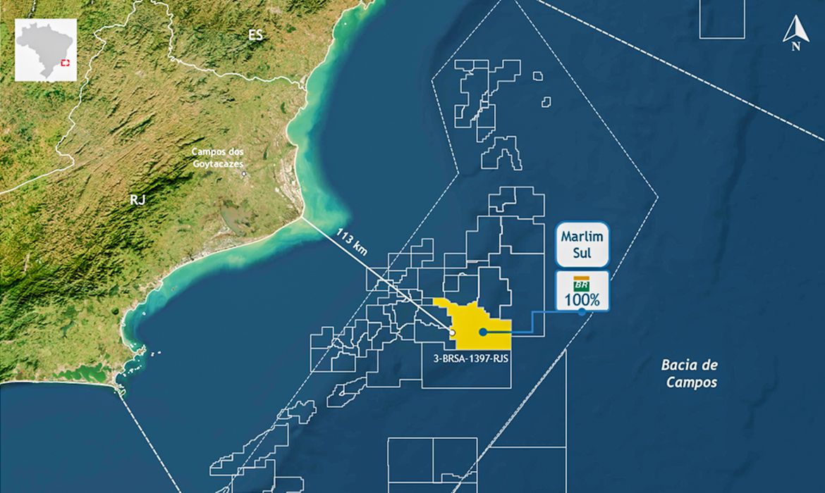 Petrobras confirma descoberta de petróleo em poço no campo Marlim Sul, no pré-sal da Bacia de Campos