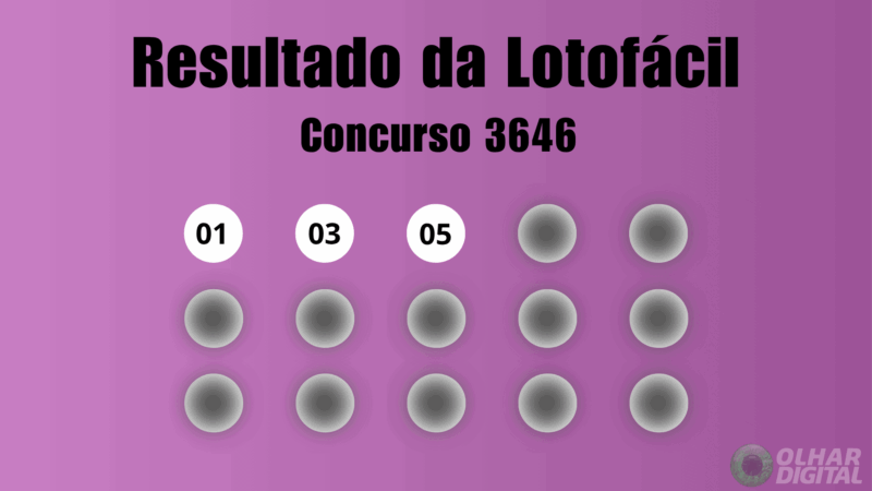 Resultado da Lotofácil 3646: números sorteados e informações sobre prêmio e próximos concursos