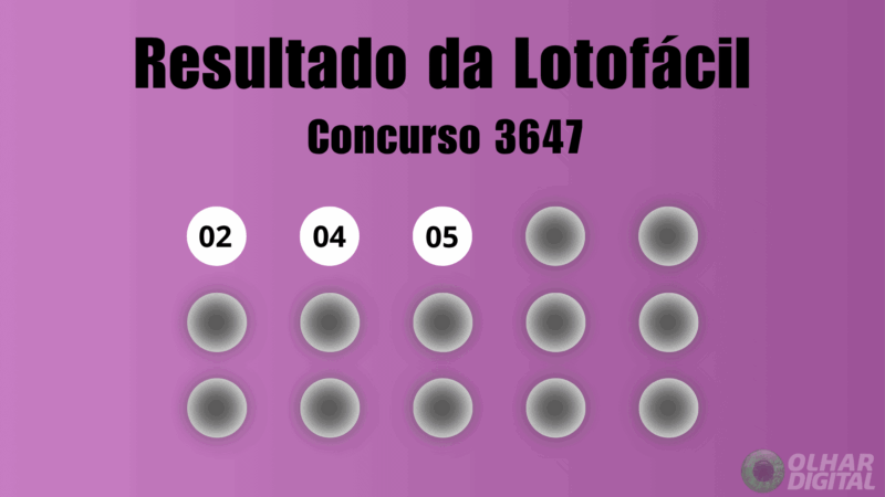 Resultado da Lotofácil 3647: números sorteados e informações sobre o próximo concurso