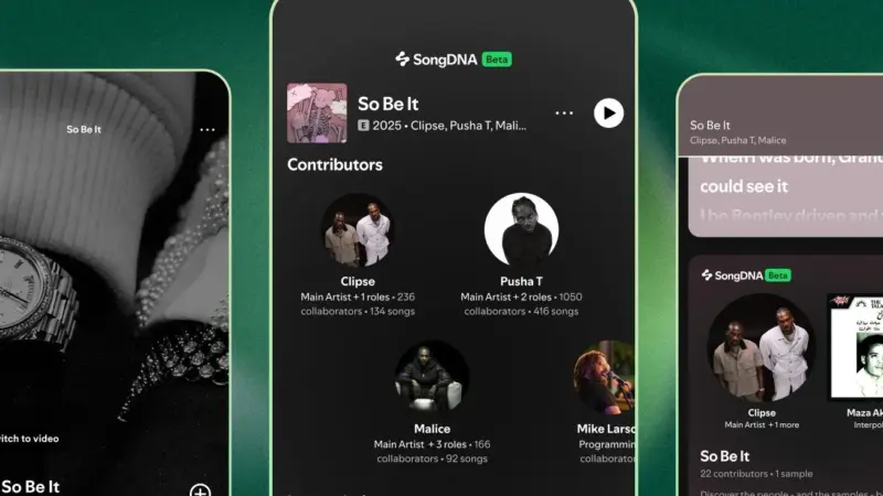 Spotify lança SongDNA para mostrar origens e conexões das músicas