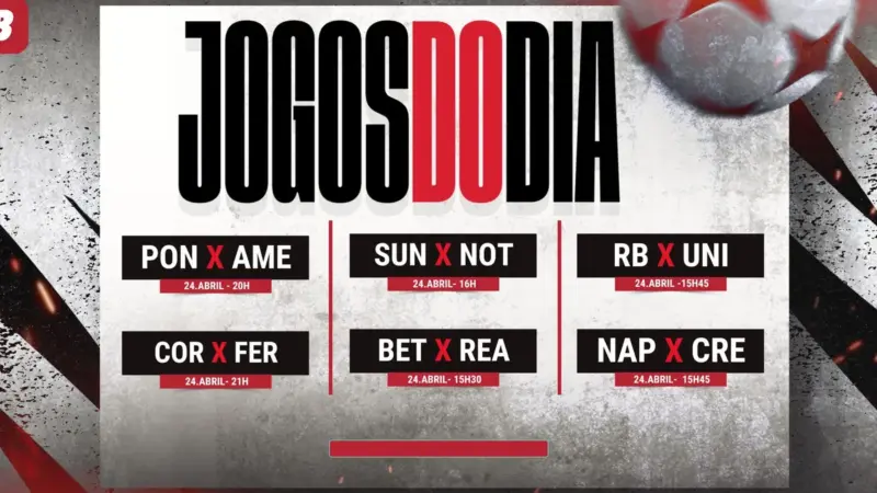 Agenda de jogos — 24/04/2026: horários e transmissões do dia