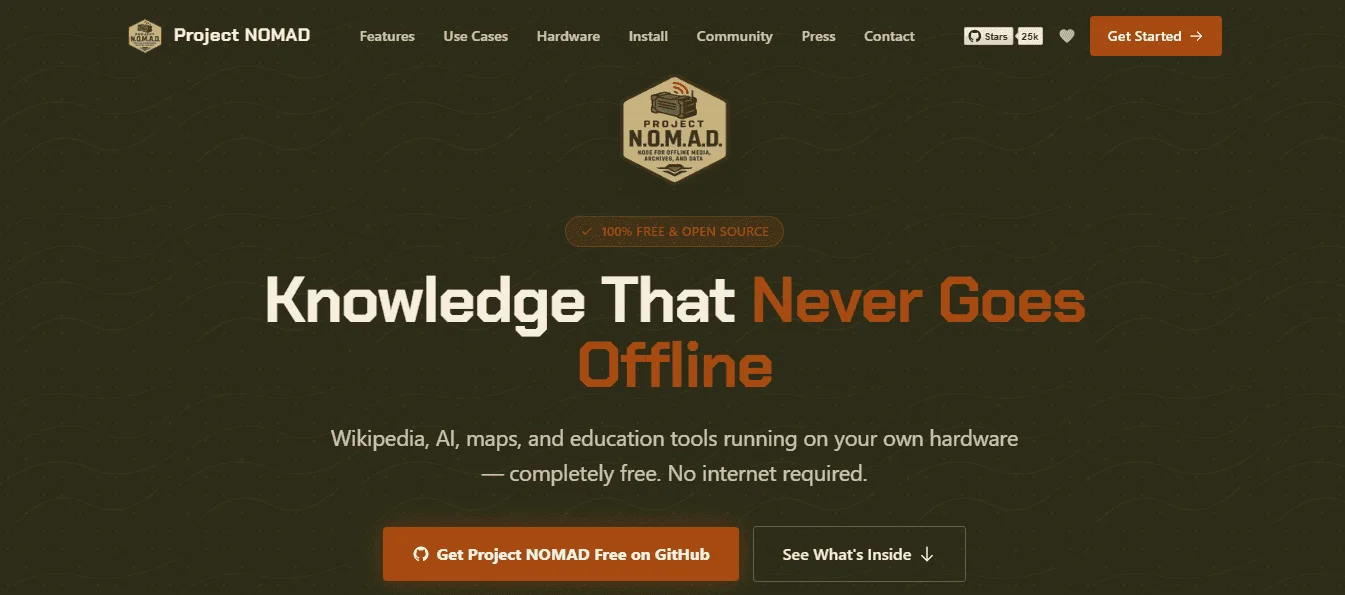 Project NOMAD transforma computador em uma “internet” offline com IA
