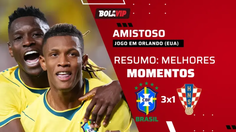 Brasil vence Croácia por 3 a 1 em amistoso em Orlando com gol decisivo de Martinelli