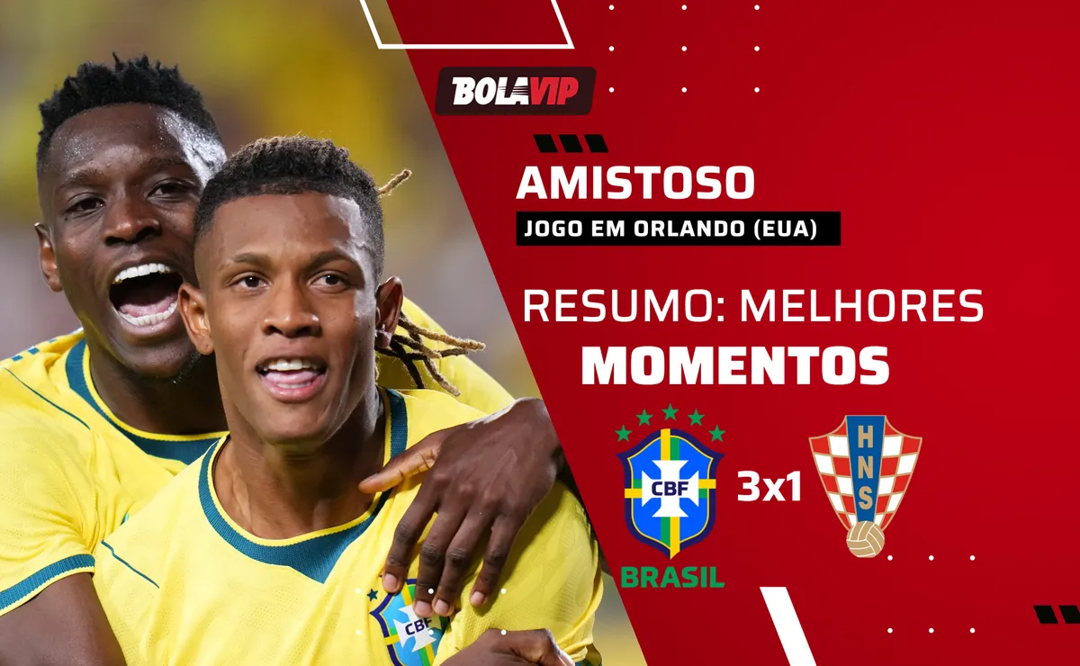 Brasil vence Croácia por 3 a 1 em amistoso em Orlando com gol decisivo de Martinelli
