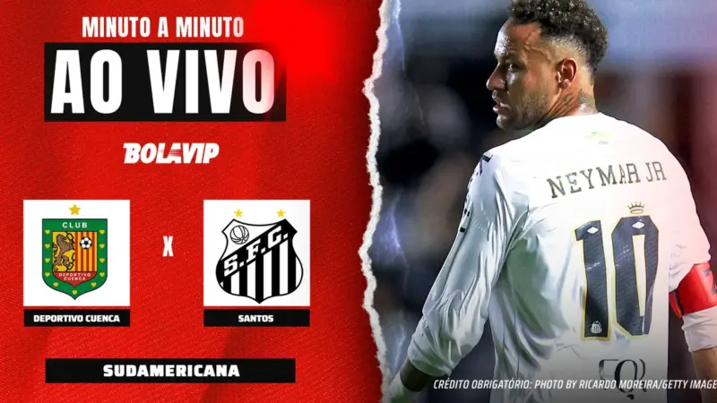 Deportivo Cuenca e Santos empatam sem gols no primeiro tempo pela Copa Sul-Americana 2026