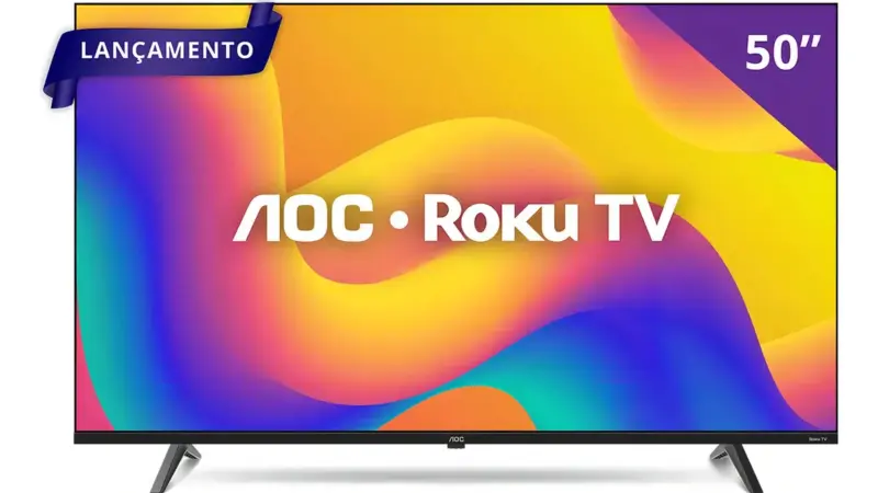 Ofertas para o 4.4 trazem Smart TV AOC 50” 4K com Roku e soundbar por preços reduzidos