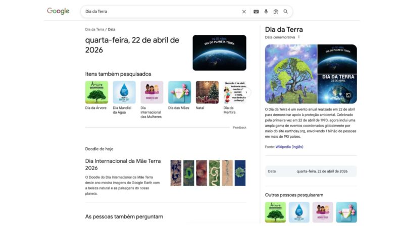 Google exibe doodle com imagens do Google Earth em homenagem ao Dia da Terra