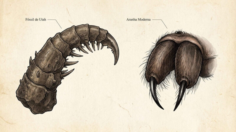 Fóssil de 500 milhões de anos com garras em Utah antecipa origem de aranhas e caranguejos-ferradura