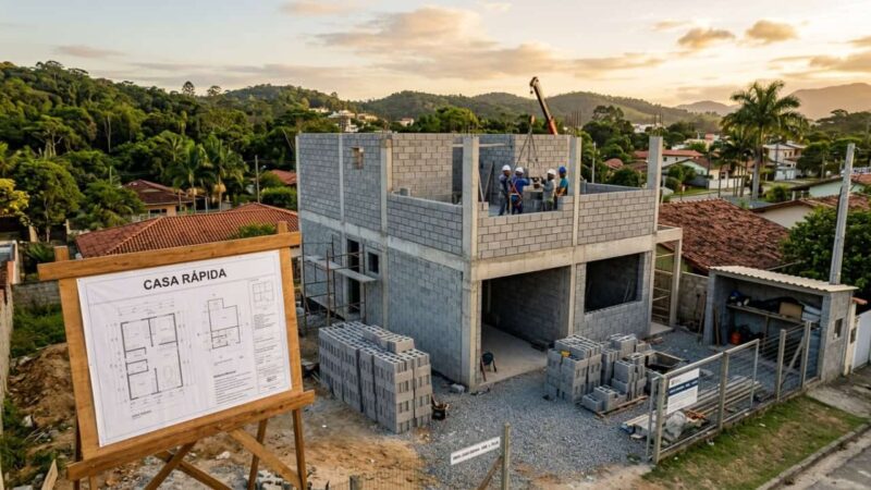 Blocos de concreto que se encaixam como LEGO permitem erguer casas inteiras em dias
