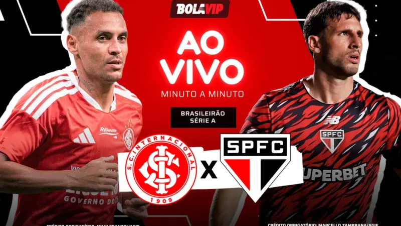 Internacional vence São Paulo por 1 a 0 no Beira-Rio; segundo tempo em andamento