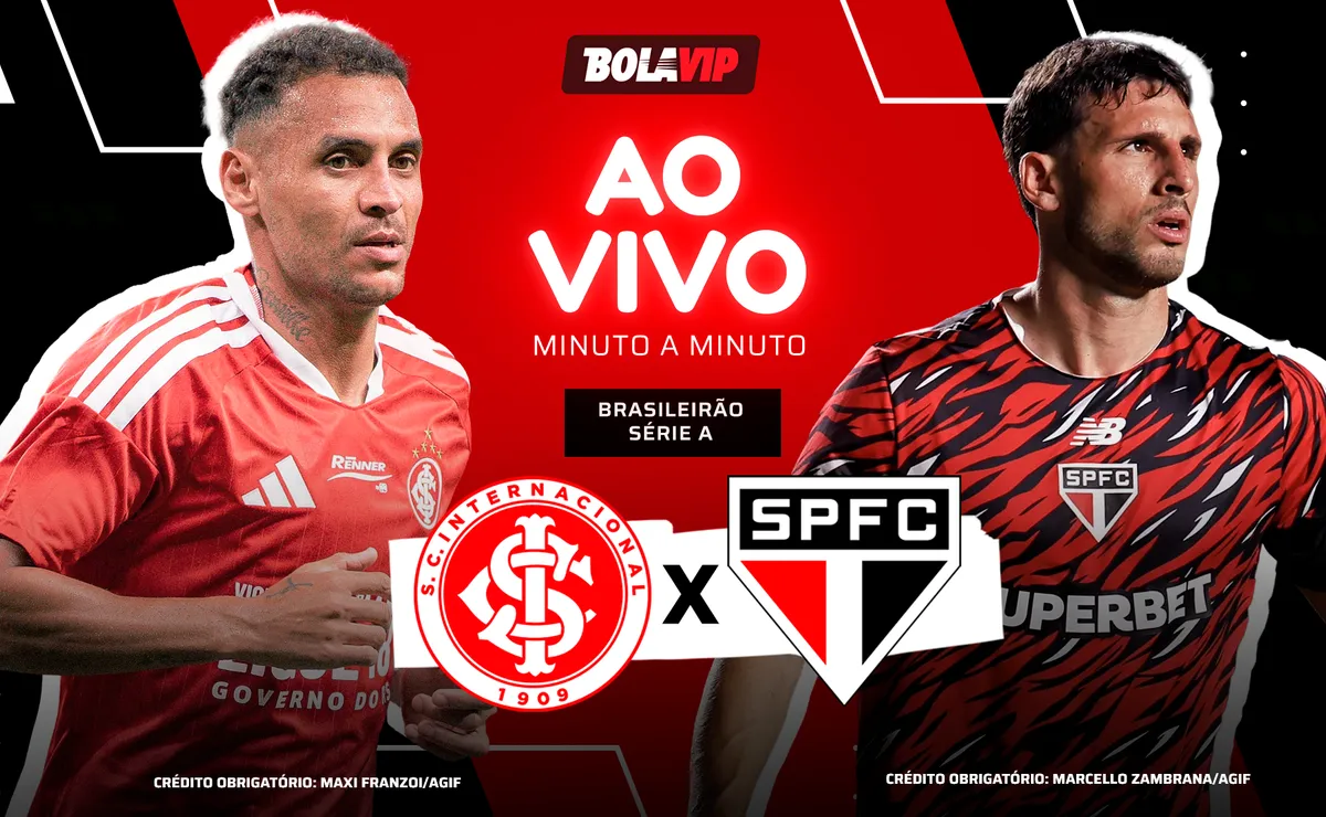 Internacional vence São Paulo por 1 a 0 no Beira-Rio; segundo tempo em andamento